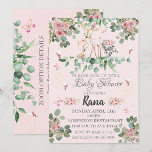 Invitation de Baby shower de la ferme forestière