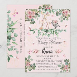 Invitation de Baby shower de la ferme forestière
