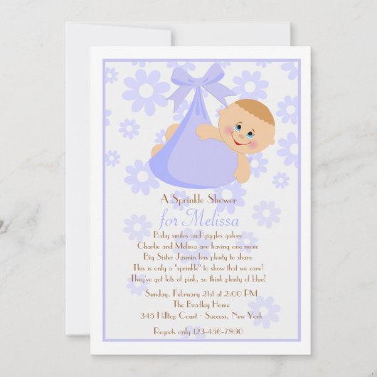Invitation de Baby shower de la fête (Devant)