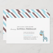 INVITATION DE BABY SHOWER DE LA GIRAFE %PIPE% (Devant / Derrière)