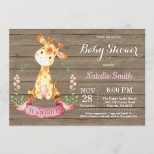 Invitation de Baby shower de la Girafe russe