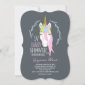 Invitation de Baby shower de la licorne élégante (Devant)