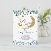 Invitation de Baby shower de la Marine Blue Gold M (Debout devant)