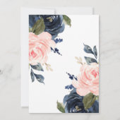 Invitation de Baby shower de la Marine et du Blush (Dos)