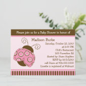 Invitation de Baby shower de la moisissure rose et (Debout devant)