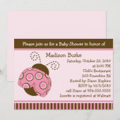 Invitation de Baby shower de la moisissure rose et (Devant / Derrière)