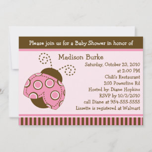 Invitation de Baby shower de la moisissure rose et
