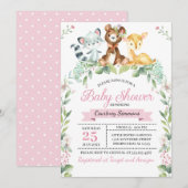 Invitation de Baby shower de la petite fille de Wo (Devant / Derrière)