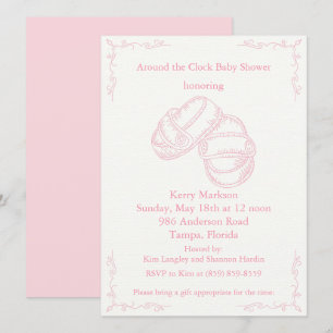 Invitation de Baby shower de la petite fille dessi