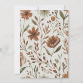 Invitation de Baby shower de la petite fille Fleur (Dos)