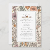 Invitation de Baby shower de la petite fille Fleur (Devant)