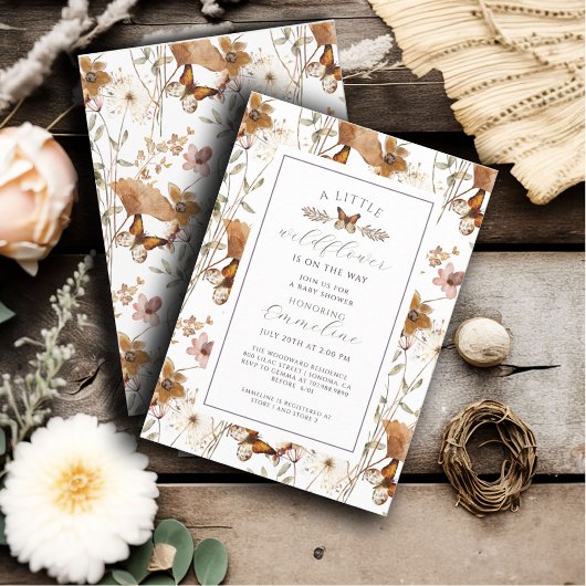 Invitation de Baby shower de la petite fille Fleur