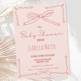 Invitation de Baby shower de la poche de broche de