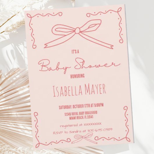 Invitation de Baby shower de la poche de broche de