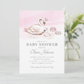 Invitation de Baby Shower de la Princesse Rose Mod (Debout devant)