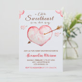 Invitation de baby shower de la Saint-Valentin ave (Debout devant)
