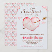 Invitation de baby shower de la Saint-Valentin ave (Devant / Derrière)