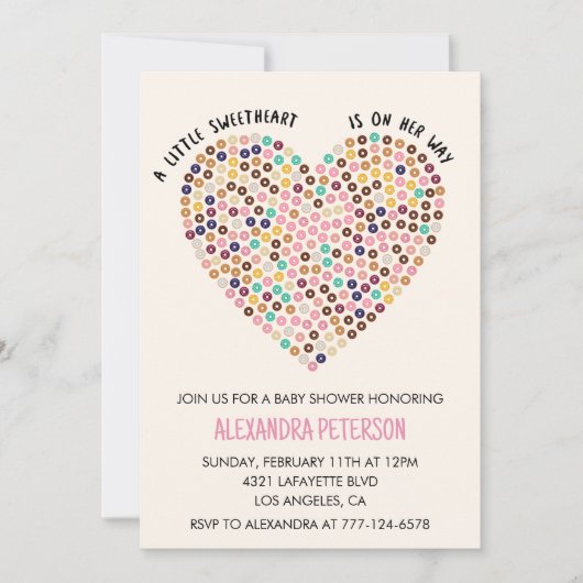 Invitation de baby shower de la Saint-Valentin en  (Devant)