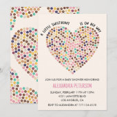 Invitation de baby shower de la Saint-Valentin en  (Devant / Derrière)