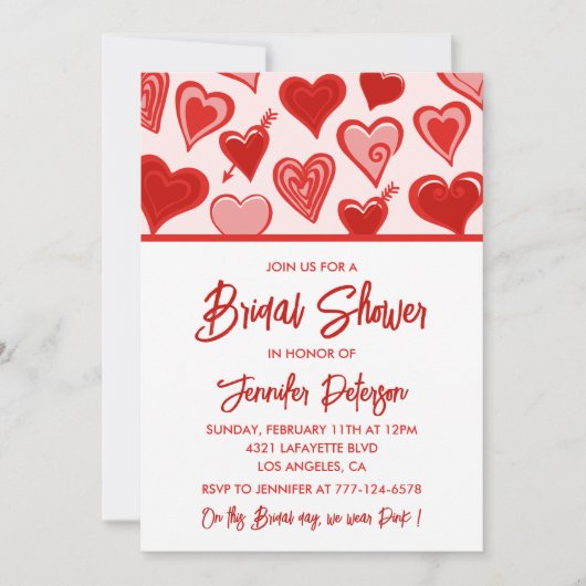 Invitation de baby shower de la Saint-Valentin Ros (Devant)