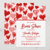 Invitation de baby shower de la Saint-Valentin Ros (Devant / Derrière)