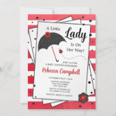 Invitation de Baby shower de Ladybug (Devant)