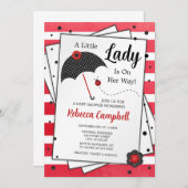 Invitation de Baby shower de Ladybug (Devant / Derrière)