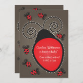 Invitation de Baby shower de Ladybug (Devant / Derrière)
