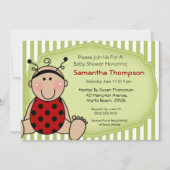 Invitation de Baby shower de Ladybug (Devant)