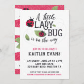 Invitation de Baby shower de Ladybug (Devant / Derrière)