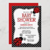 Invitation de Baby shower de Ladybug (Devant / Derrière)