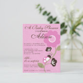 Invitation de Baby shower de Ladybug rose (Debout devant)