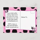 Invitation de Baby shower de Ladybug rose mignon (Dos)