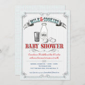 Invitation de baby shower de lait et de biscuits (Devant / Derrière)
