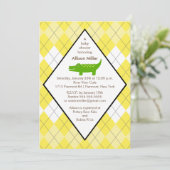 Invitation de Baby shower de l'alligator de Preppy (Debout devant)