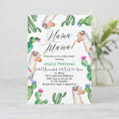 Invitation de baby shower de lama (Debout devant)