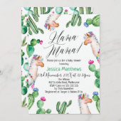 Invitation de baby shower de lama (Devant / Derrière)