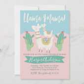 Invitation de baby shower de lama et de cactus (Devant)