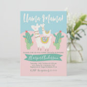 Invitation de baby shower de lama et de cactus (Debout devant)