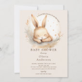 Invitation de Baby shower de lapin de sciage (Devant)