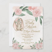 Invitation de Baby shower de lapin doux (Devant)