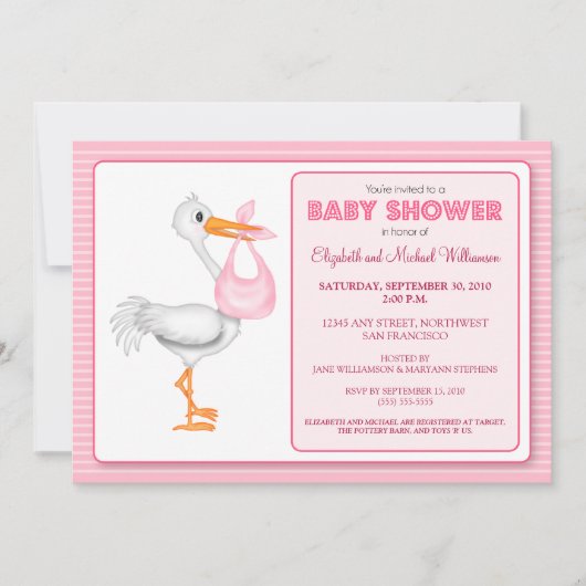 Invitation de baby shower de l'arrivée de la (Devant)