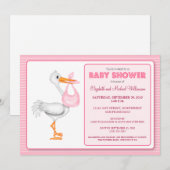 Invitation de baby shower de l'arrivée de la (Devant / Derrière)