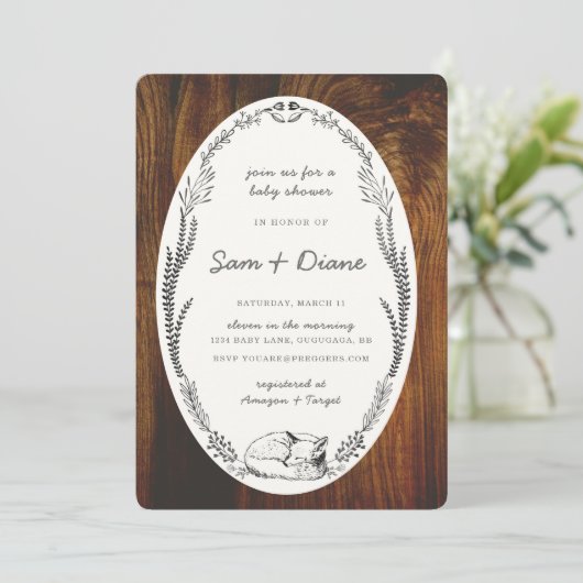 Invitation de baby shower de laurier de Fox (Debout devant)