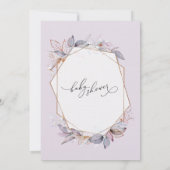 Invitation de Baby shower de lavande violet géomét (Dos)