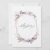 Invitation de Baby shower de lavande violet géomét (Dos)