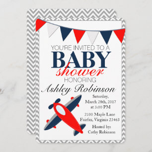 Invitation de baby shower de l'avion  