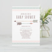Invitation de baby shower de l'Aztèque | (Debout devant)