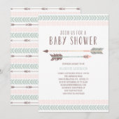 Invitation de baby shower de l'Aztèque | (Devant / Derrière)