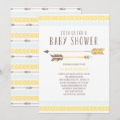 Invitation de baby shower de l'Aztèque | (Devant / Derrière)